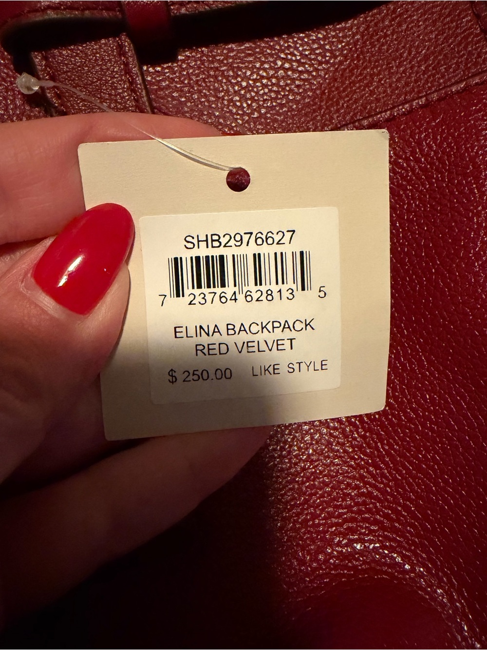 Fossil Red Leather Convertible Backpack Tote with Gold Hardware - Picture 2 of 8